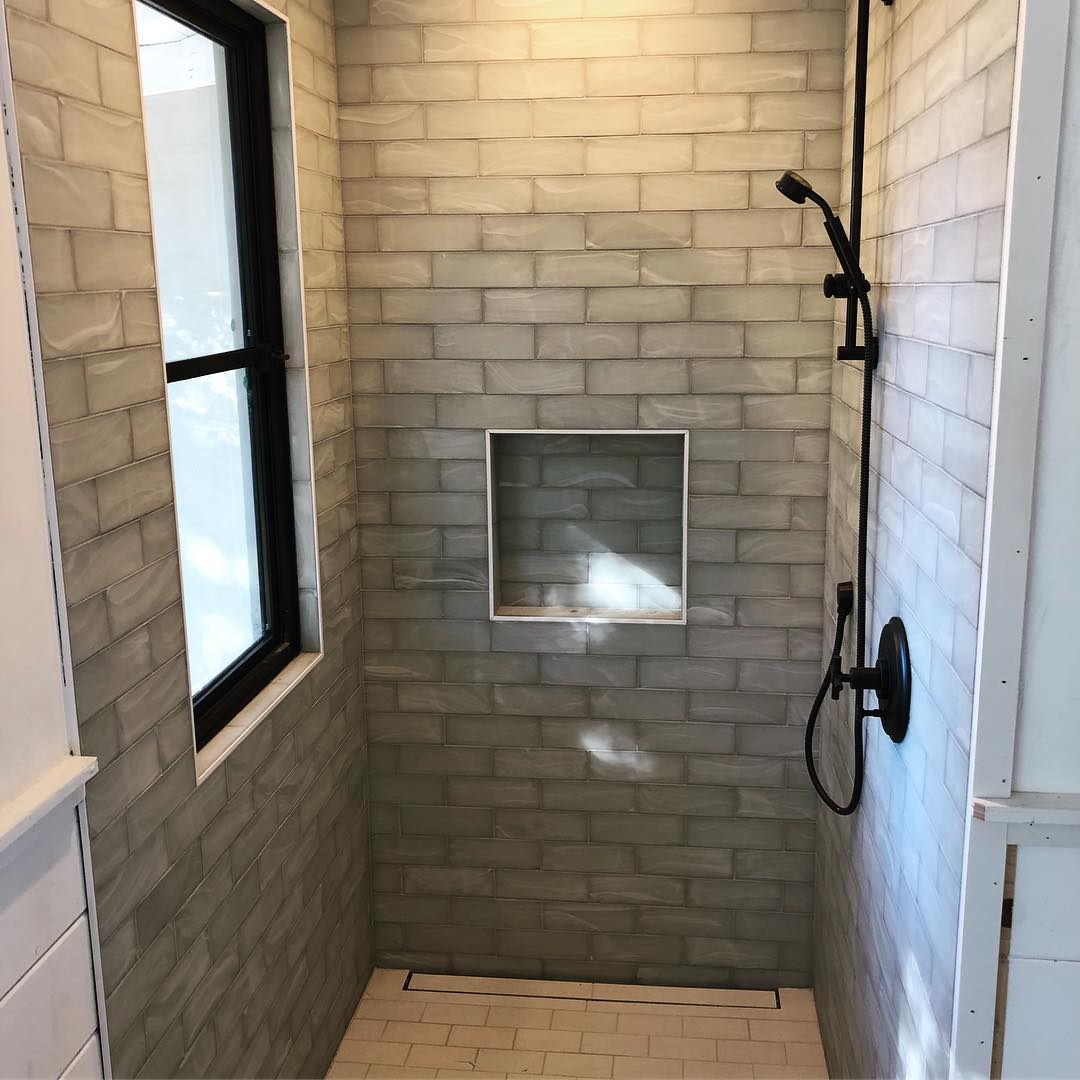 Custom tile walk-in shower